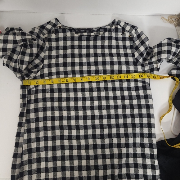 Zara black and white gingham peplum dress, size small - Picture 12 of 13